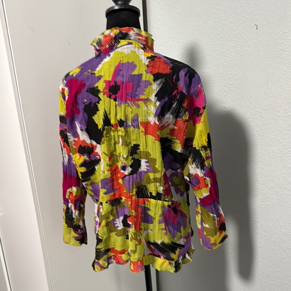 Notations Multicolor Ruffle Tie-Front Tunic - Picture 4 of 6